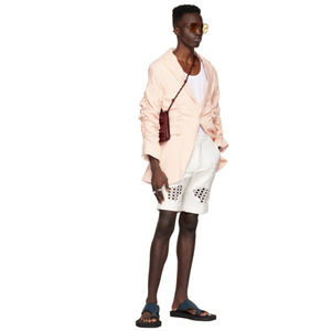 Tokyo James White Lace Crochet Cutout Shorts Size Small Men's Designer‎